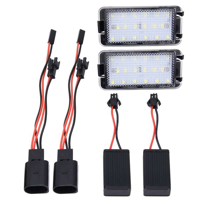 2 PCS LED License Plate Light with 18 SMD-3528 Lamps for Seat,2W 120LM,6000K, DC12V(White Light)