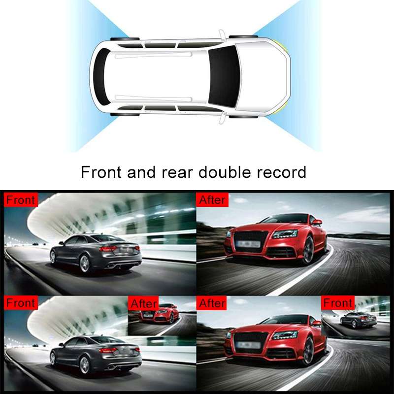 X96 4 inch 2.5D Full HD 1080P Multi-functional Smart Car Dual Lens Video Record Camera Support TF Ca