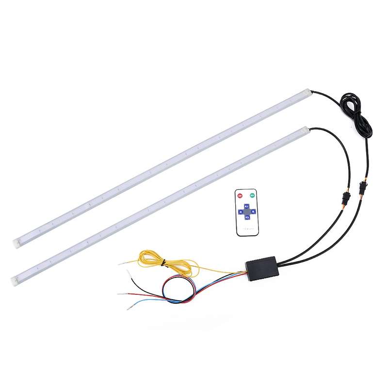 2 PCS 60cm DC12V 19W Ultra-thin Car Colorful Turn Lights / Running Lights SMD-5050 LED Bulbs