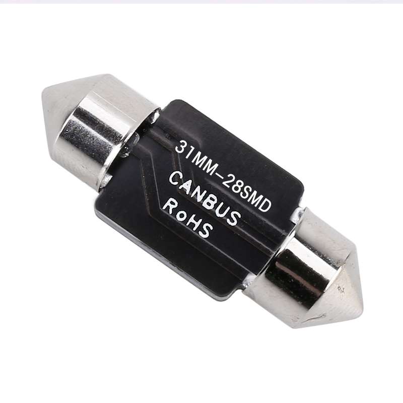 2 PCS 31mm DC12V / 1.2W / 6000K / 80LM 28LEDs SMD-3014 Car License Plate Light / Dome Light, with De