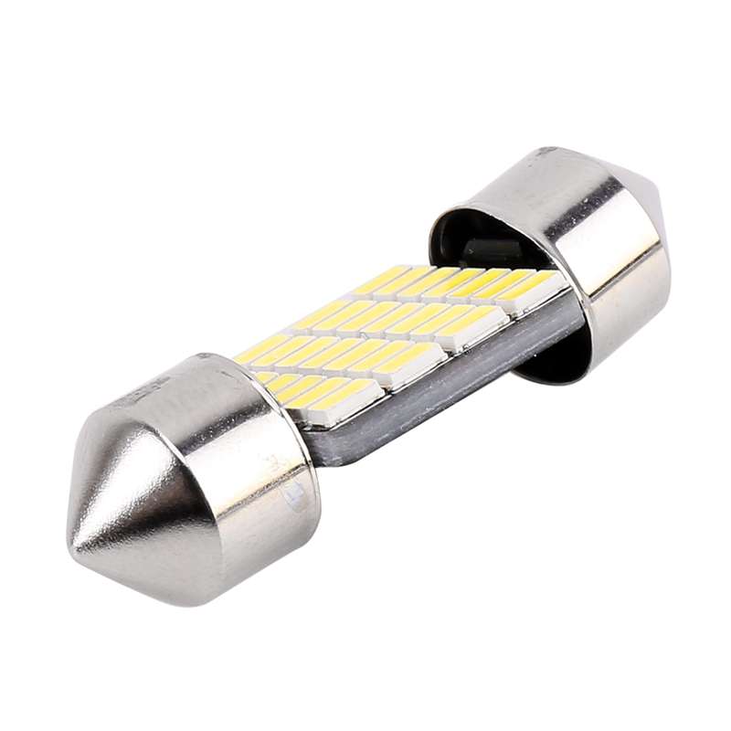 2 PCS 31mm DC12V / 1.2W / 6000K / 80LM 28LEDs SMD-3014 Car License Plate Light / Dome Light, with De