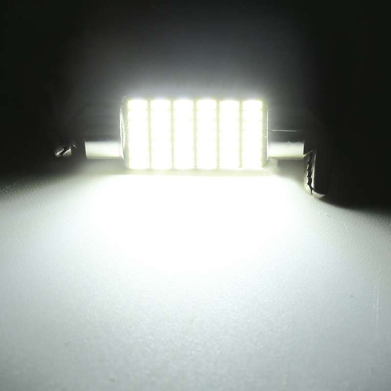 2 PCS 31mm DC12V / 1.2W / 6000K / 80LM 28LEDs SMD-3014 Car License Plate Light / Dome Light, with De