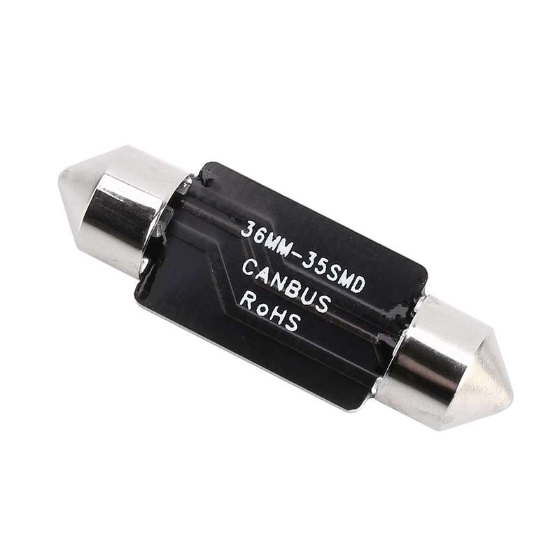 2 PCS 36mm DC12V / 1.2W / 6000K / 80LM 33LEDs SMD-3014 Car License Plate Light / Dome Light, with De