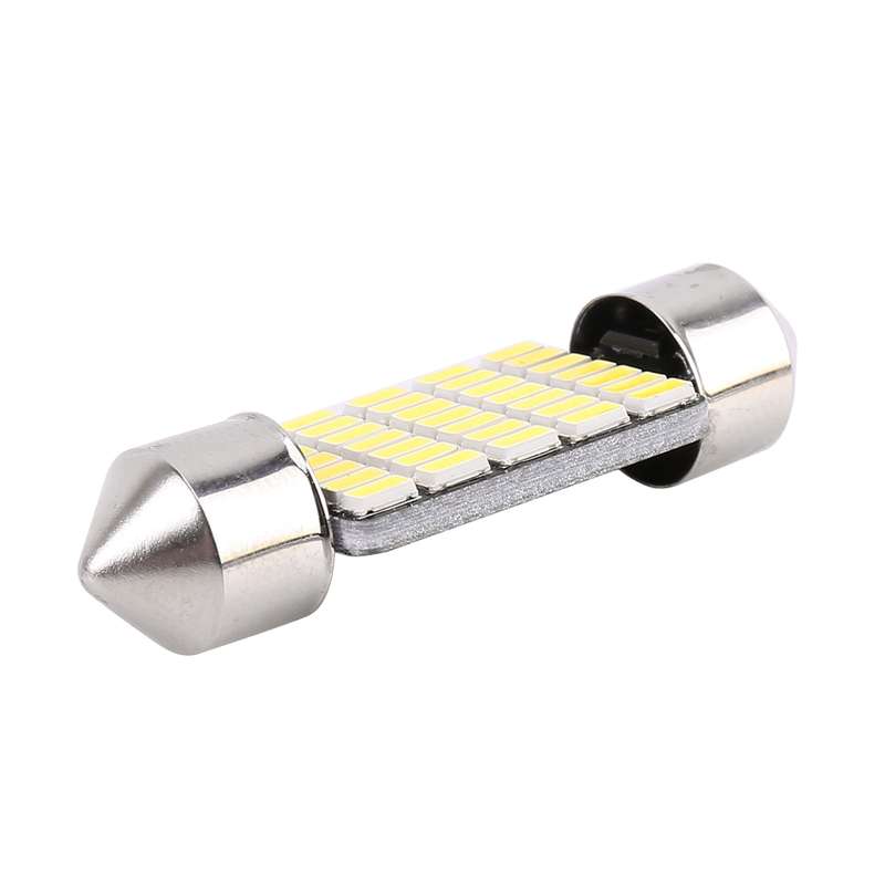 2 PCS 36mm DC12V / 1.2W / 6000K / 80LM 33LEDs SMD-3014 Car License Plate Light / Dome Light, with De