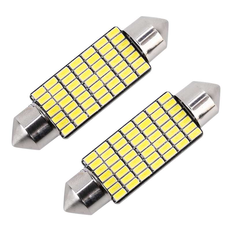 2 PCS 41mm DC12V / 1.2W / 6000K / 80LM 49LEDs SMD-3014 Car License Plate Light / Dome Light, with De