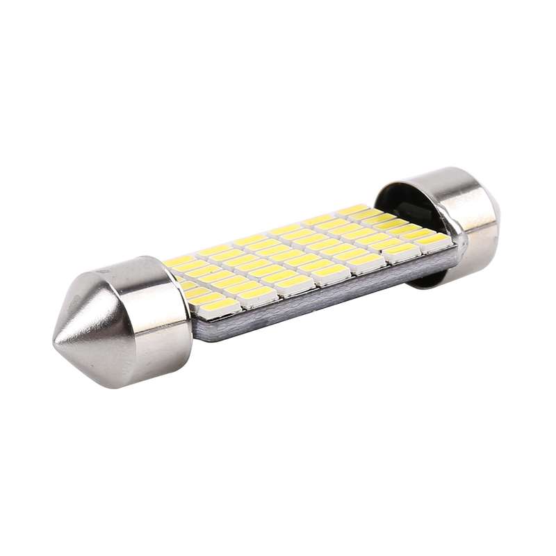 2 PCS 41mm DC12V / 1.2W / 6000K / 80LM 49LEDs SMD-3014 Car License Plate Light / Dome Light, with De