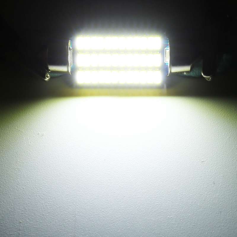 2 PCS 36mm DC12V / 1.5W / 6000K / 100LM 30LEDs SMD-3014 Car License Plate Light / Dome Light, with D