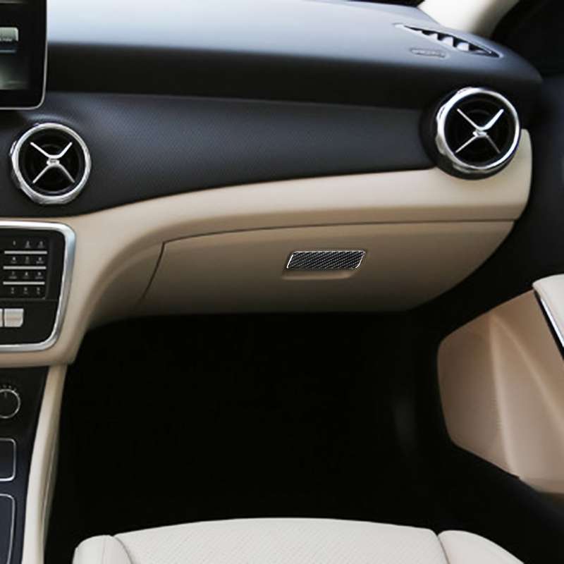 Car Carbon Fiber Central Control Storage Box Panel Decorative Sticker for Mercedes-Benz GLA 2015-201