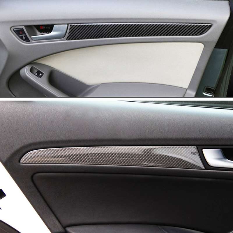 4 PCS Car Carbon Fiber Inner Door Panel Decorative Sticker for Audi A4L / A5 / Q5 2009-2016