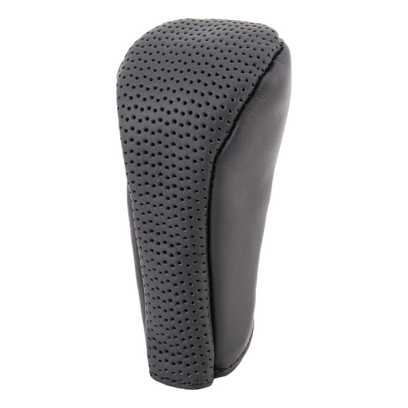 Universal Nonslip Breathable Genuine Leather Car Gear Shift Knob Cover(Brown)