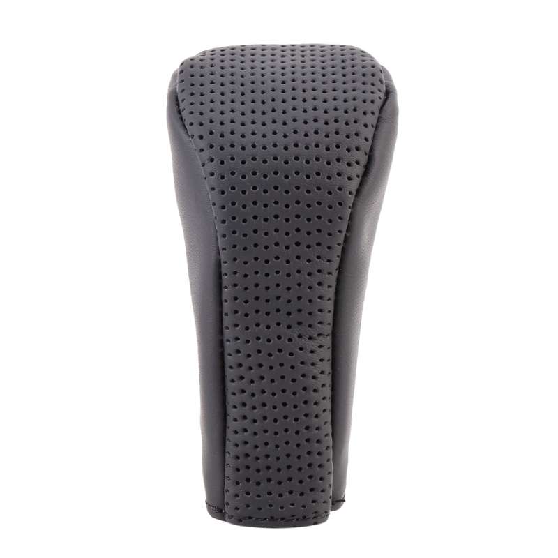 Universal Nonslip Breathable Genuine Leather Car Gear Shift Knob Cover(Brown)