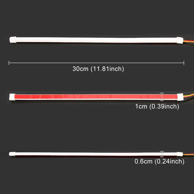 2 PCS 30cm DC12V 3.2W Ultra-thin Car Auto Double Colors Turn Lights / Running Lights (Turn Lights: Y