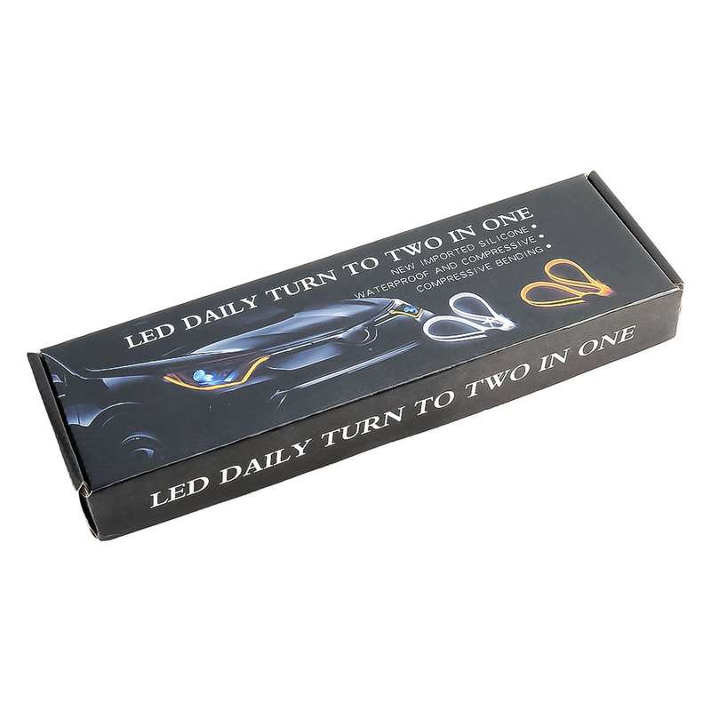2 PCS 60cm DC12V 5W Ultra-thin Car Auto Double Colors Turn Lights / Running Lights (Turn Lights: Yel
