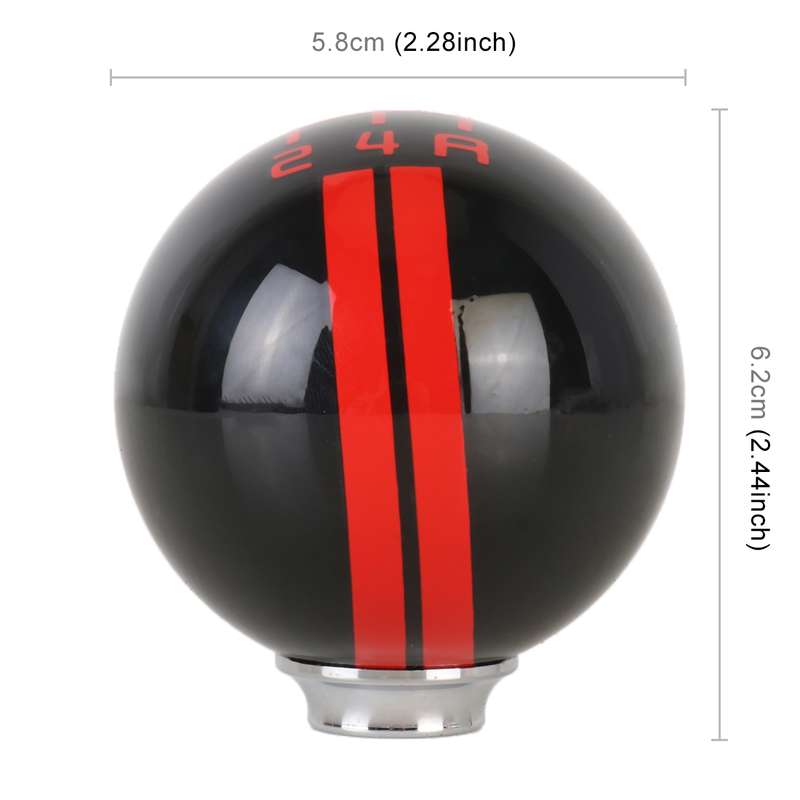 Universal Vehicle Ball Shape Modified Resin Shifter Manual 5-Speed Gear Shift Knob (Black Red)