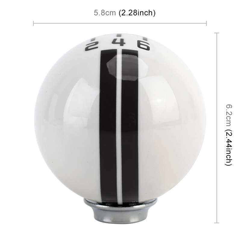 Universal Vehicle Ball Shape Modified Resin Shifter Manual 6-Speed Left-R Gear Shift Knob(Black)