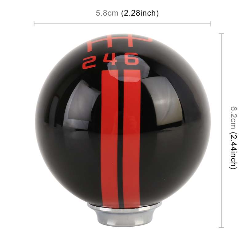 Universal Vehicle Ball Shape Modified Resin Shifter Manual 6-Speed Right-R Gear Shift Knob(Black)