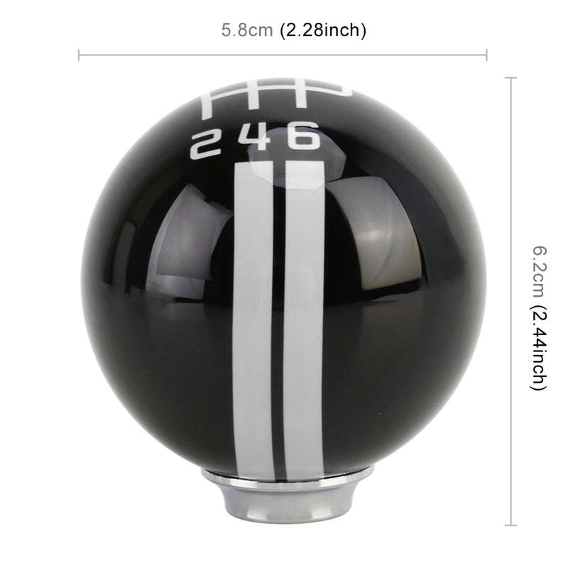 Universal Vehicle Ball Shape Modified Resin Shifter Manual 6-Speed Right-R Gear Shift Knob(Black)