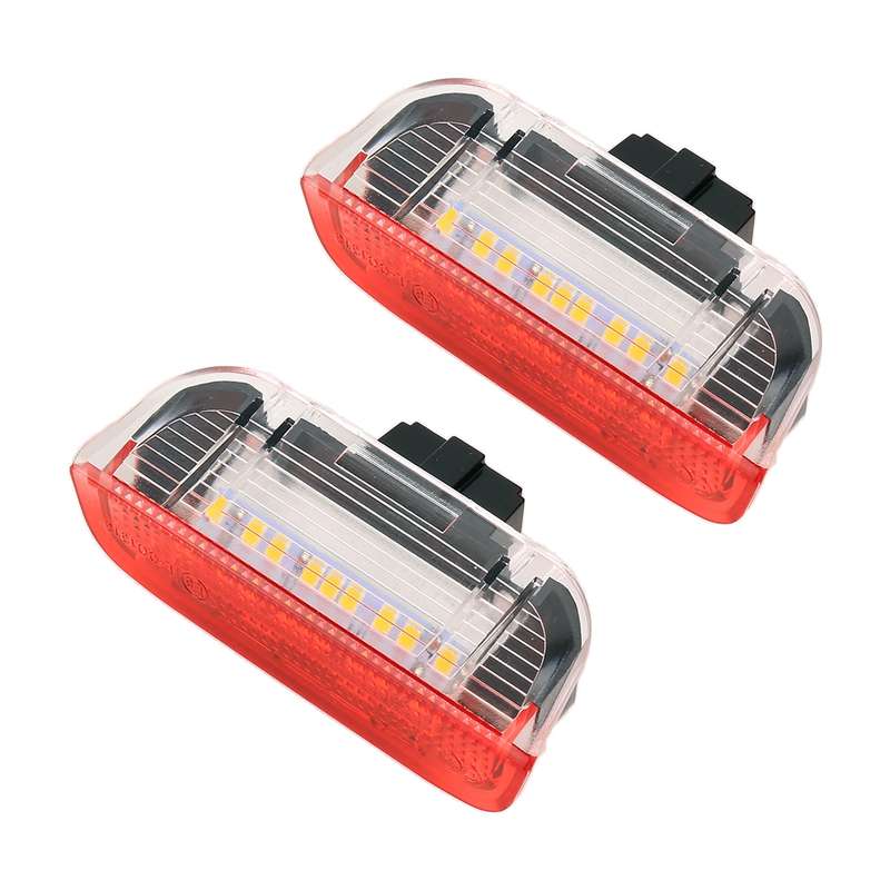 2 PCS LED Car DC 12V 1.6W Door Lights Lamps 18LEDs SMD-3528 Lamps for Volkswagen Golf 5 / 6, White L