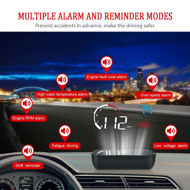 M10 3.5 inch Universal Car OBD2 HUD Vehicle-mounted Head Up Display (Blue)