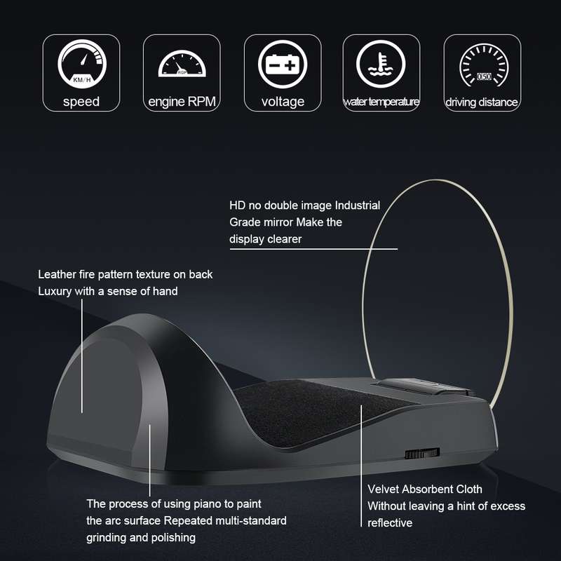 C700 2.6 inch Universal Car OBD2 HUD Vehicle-mounted Head Up Display