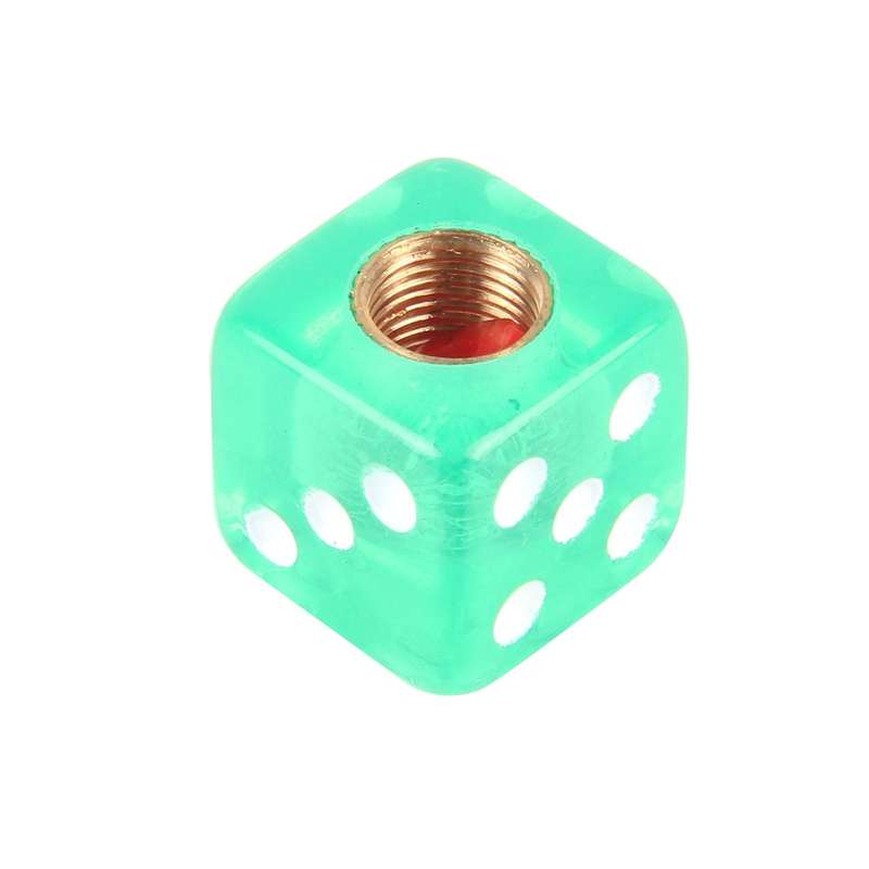 4 PCS Plastic Plated Dice Shape Universal Tire Valve Stem Cap(Black)