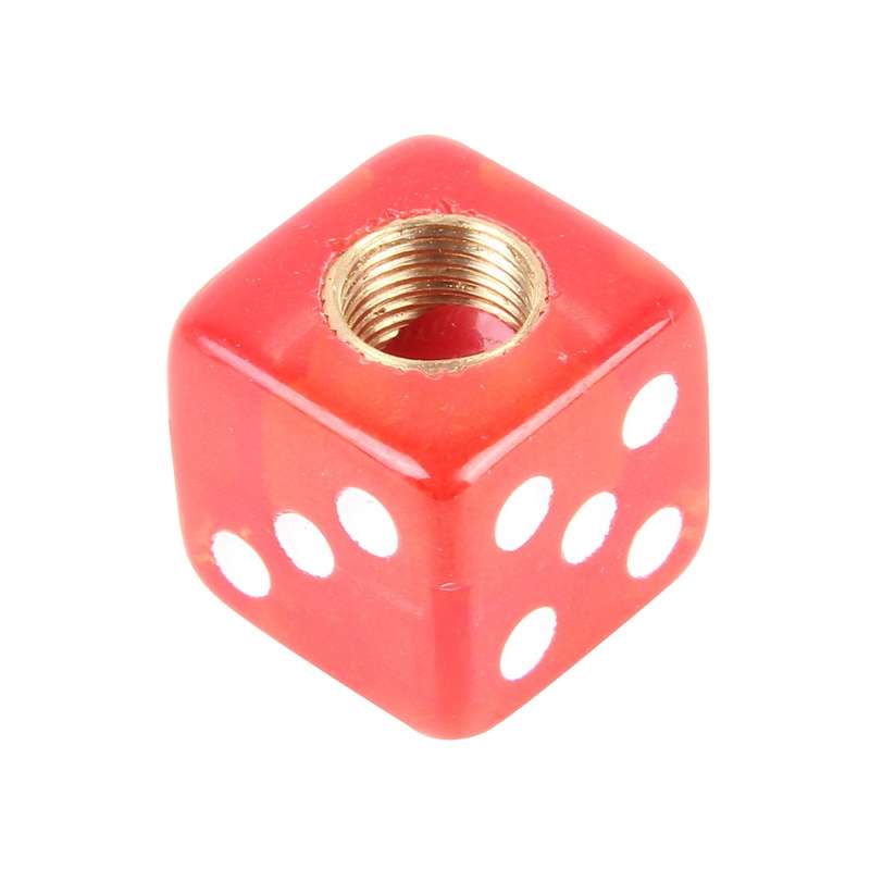 4 PCS Plastic Plated Dice Shape Universal Tire Valve Stem Cap(Black)