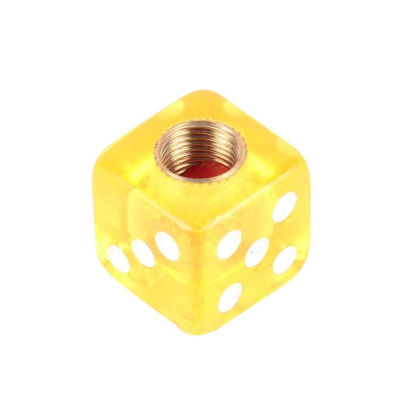 4 PCS Plastic Plated Dice Shape Universal Tire Valve Stem Cap(Black)