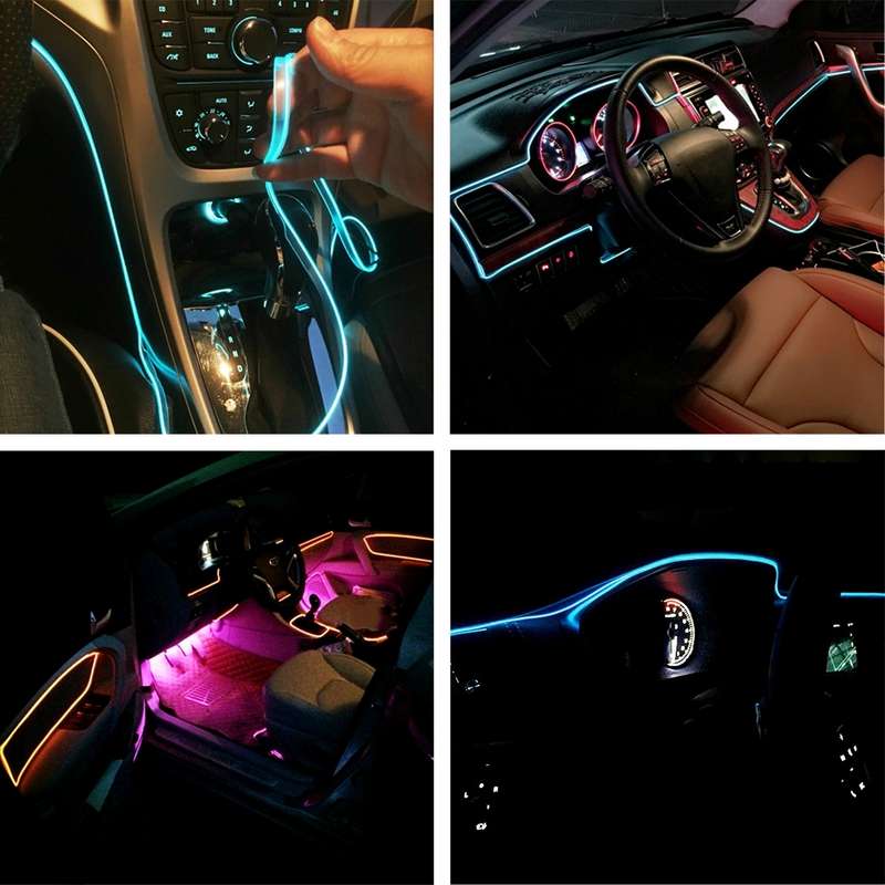 2M Cold Light Flexible LED Strip Light For Car Decoration(Red Light)
