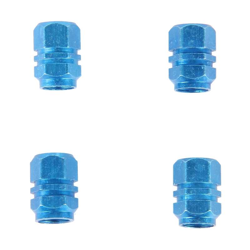 4PCS SA Metal Plated Hexagon Shape Universal Tire Valve Stem Cap(Silver)
