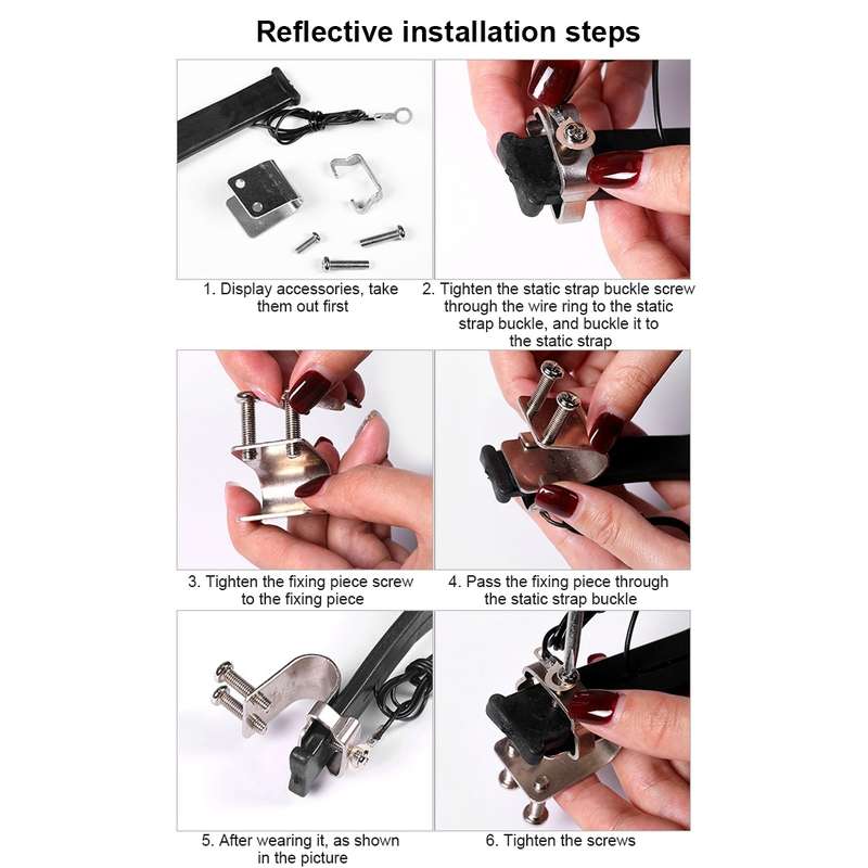 Vehicle Car Anti Static Strap Earth Belt Ground Wire Strap Reflective Random Color Delivery