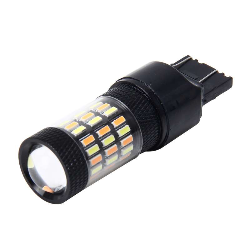 7443 5W 350LM 60LEDs DC 12V 6000K SMD-4014 Car Auto Brake Light Turn Signal Lights (White Light+Yell