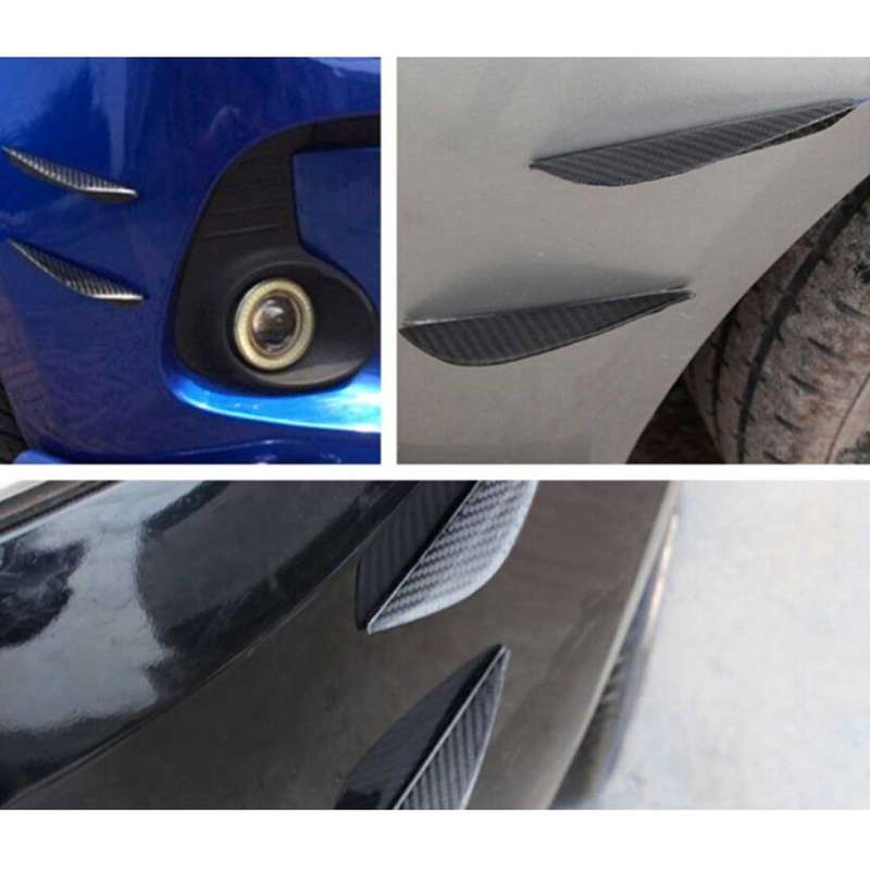 6 PCS Universal Carbon Fiber Style Car Front Bumper Body Spoiler Lip Splitter Protector Bar Strip Gu