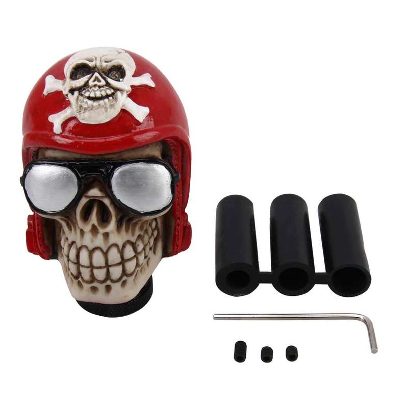 Glasses Skull Shaped Universal Vehicle Car Shifter Cover Manual Automatic Gear Shift Knob