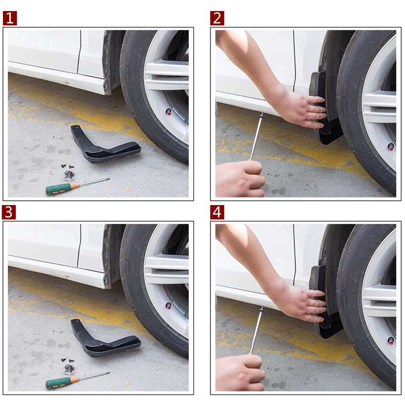 4 PCS Car Auto Semi-Rigid PVC Splash Flaps Mudguards Fender Guard for Audi A3 Sedan 2014