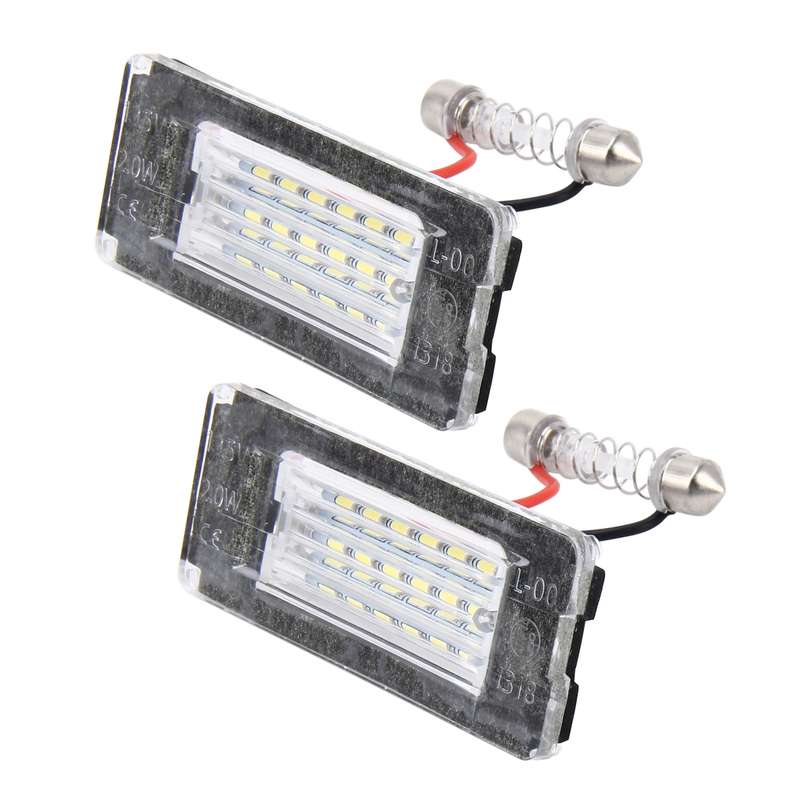 2 PCS License Plate Light with 18 SMD-3528 Lamps for BMW MINI R56,2W 120LM,6000K, DC12V (White Ligh