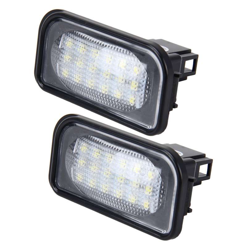 2 PCS License Plate Light with 18 SMD-3528 Lamps for Mercedes-Benz W203 4D ,2W 120LM 6000K, DC12V,