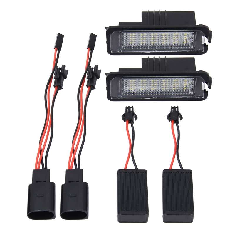 2 PCS License Plate Light with 18 SMD-3528 Lamps for Volkswagen,2W 120LM,6000K, DC12V(White Light)