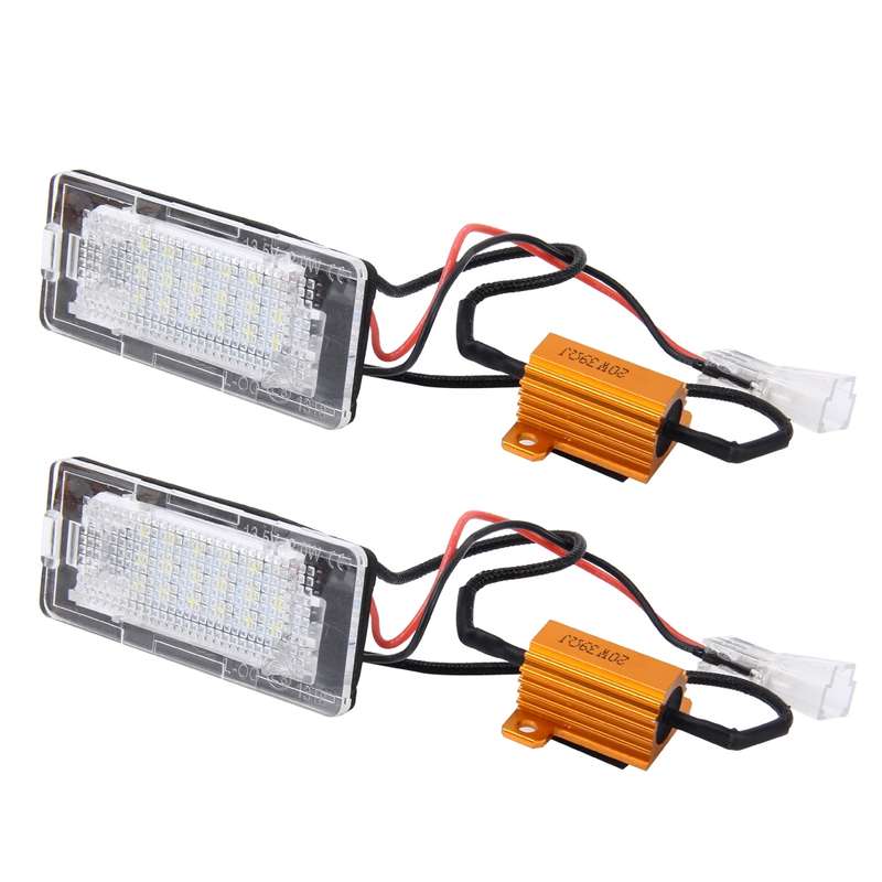 2 PCS License Plate Light with 18 SMD-3528 Lamps for Volkswagen,2W 120LM,6000K, DC12V(White Light)