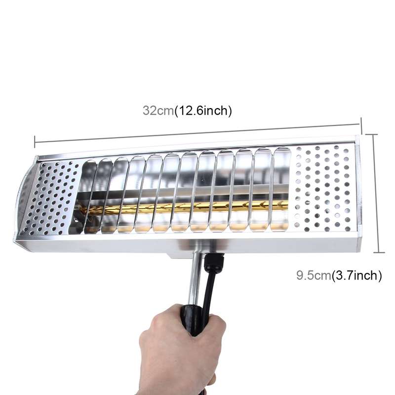 1000W Handheld Heat Light Infrared Dryer Spray Paint Heating Curing Lamp Baking Booth Heater, Cable