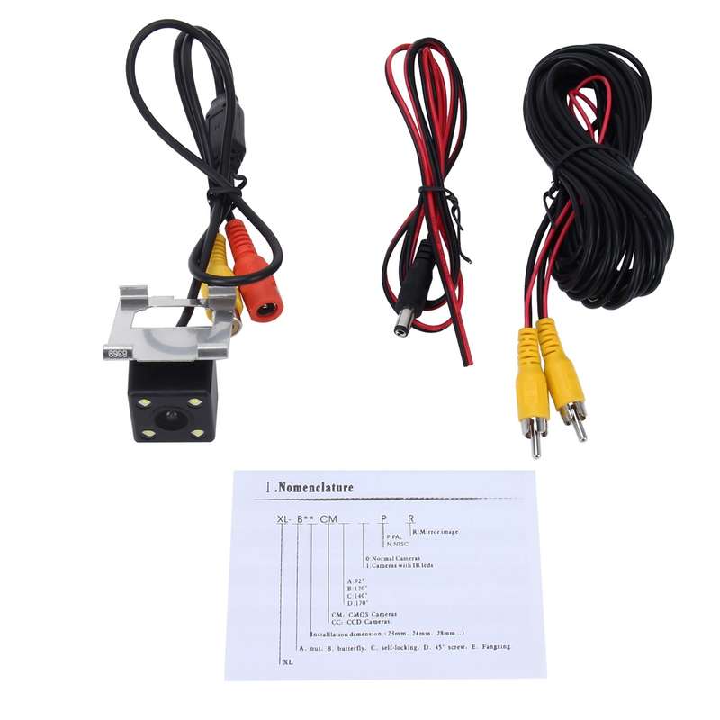 656x492 Effective Pixel NTSC 60HZ CMOS II Waterproof Car Rear View Backup Camera With 4 LED Lamps f