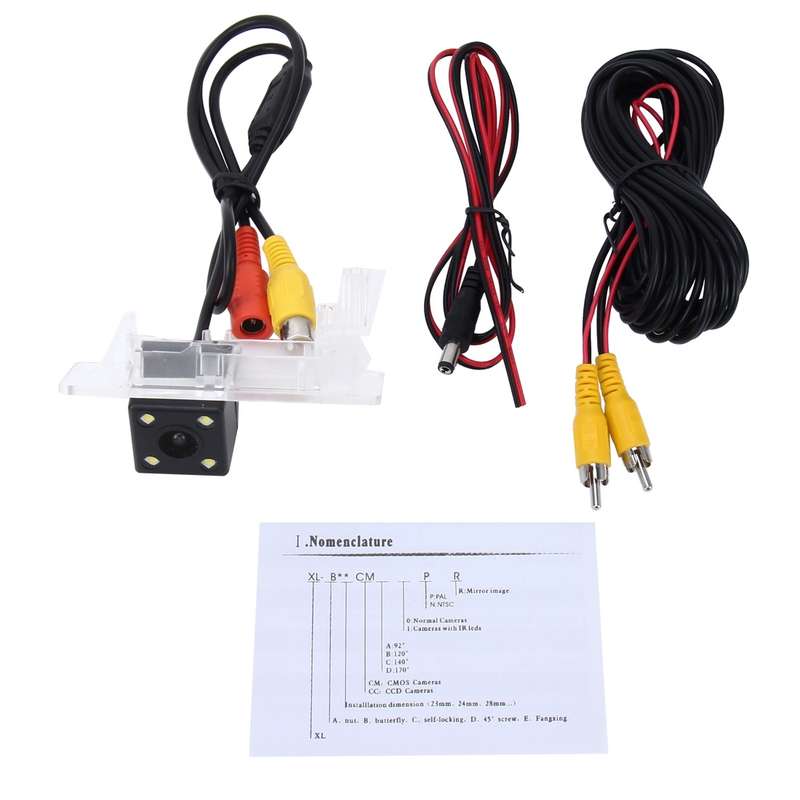 656x492 Effective Pixel NTSC 60HZ CMOS II Waterproof Car Rear View Backup Camera With 4 LED Lamps f