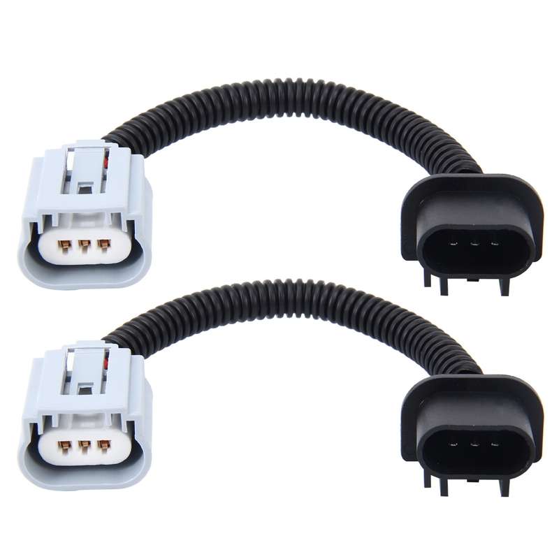 2 PCS H13 Car HID Xenon Headlight Male to Female Conversion Cable with Ceramic Adapter Socket