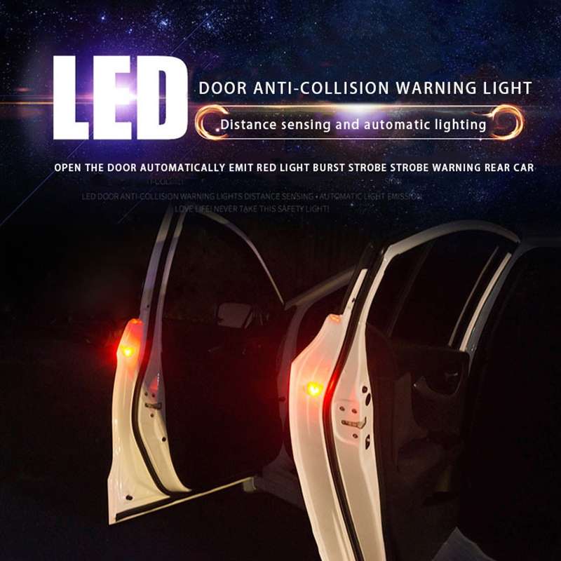 2 PCS Car Door Magnetic Warning Strobe Light Lamp(Red Light)