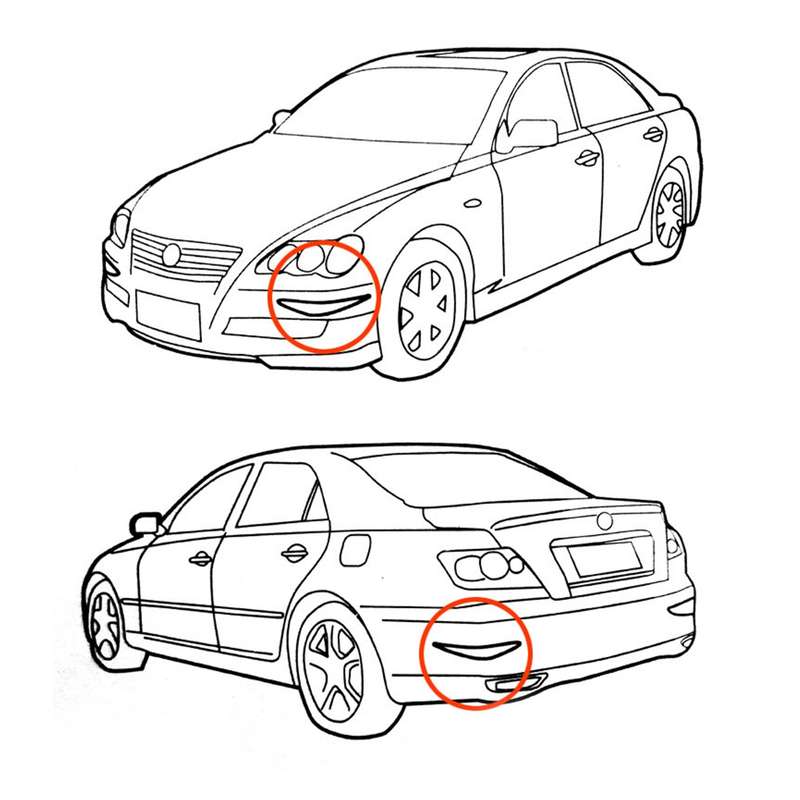 2 PCS YI-237 Universal Car Body Bumper Guard Protector Sticker Turning Guard/Car Crash Bar Bump