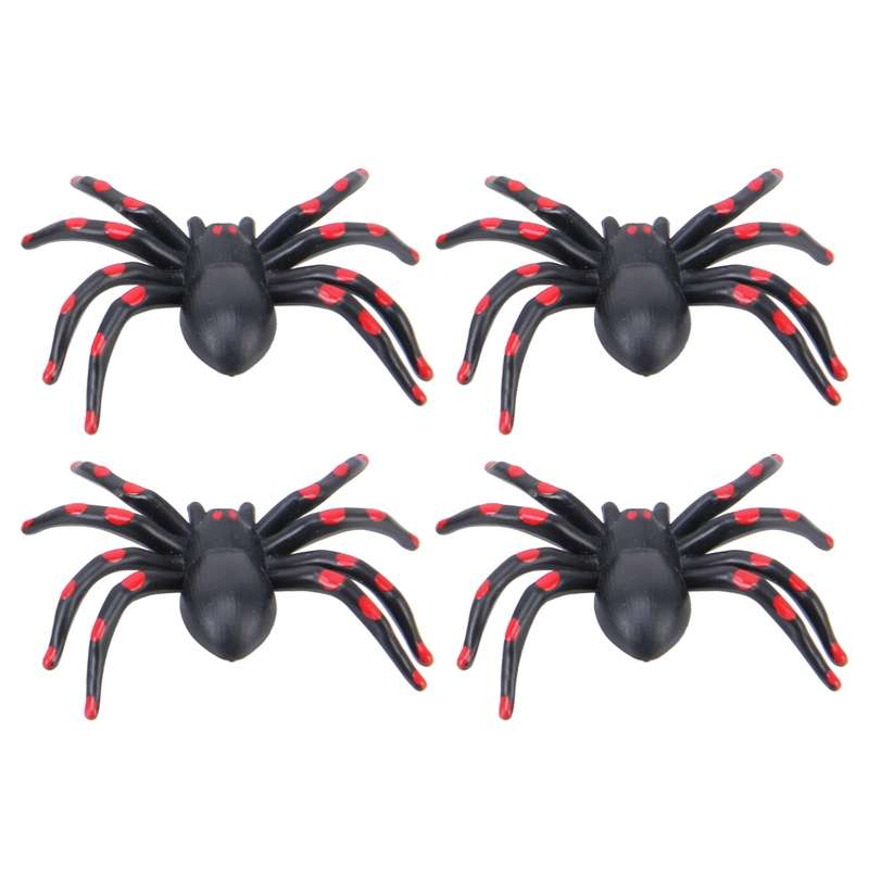 4 PCS Universal Spider Shape Car Motor Bicycle Tire Valve Caps (Red)