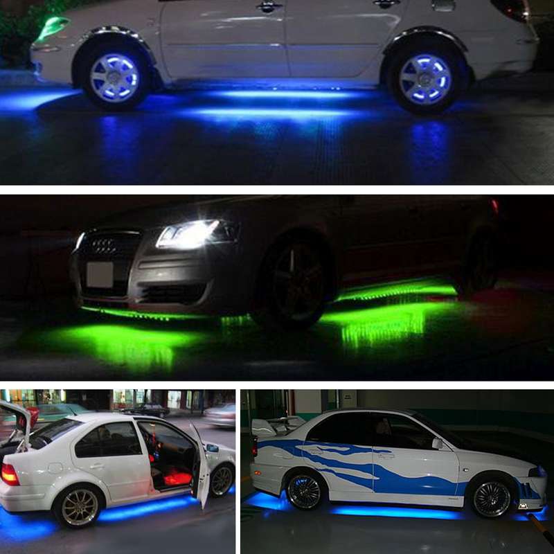 4 in 1 90cm/120cm RGB Colorful Flashing Decorative Chasis Light Sound Control Light Music Rhythm Lig