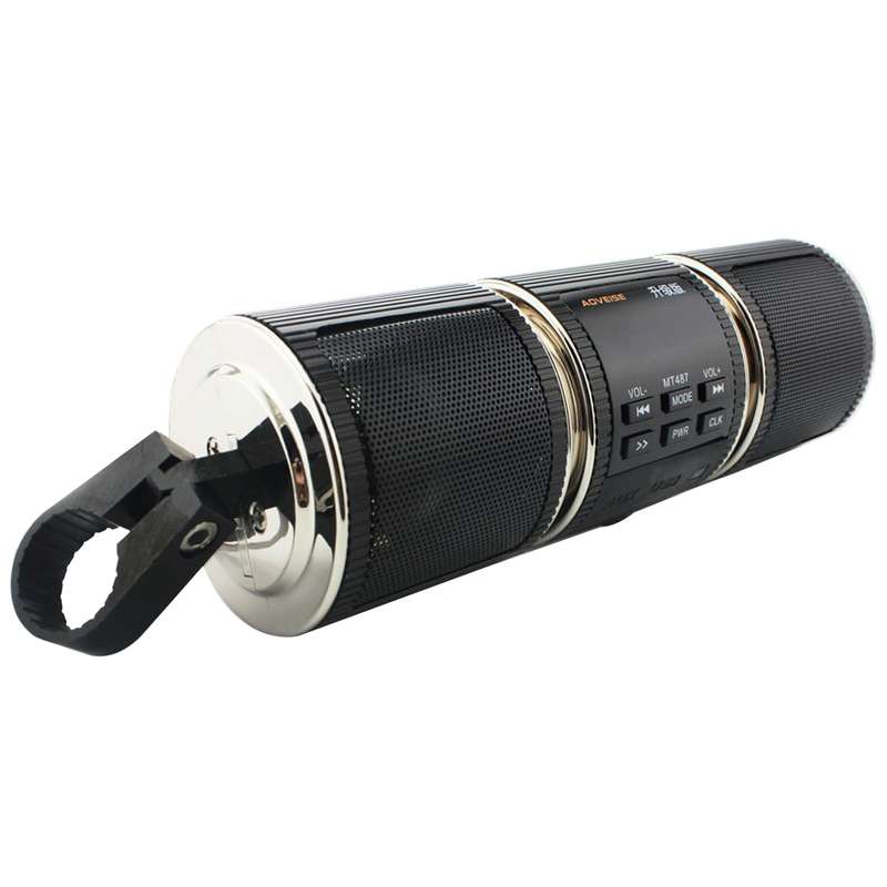 Motorcycle Waterproof Aluminum Shell Bluetooth Handle Stereo Speaker, Support BT/MP3/FM/TF(Black)