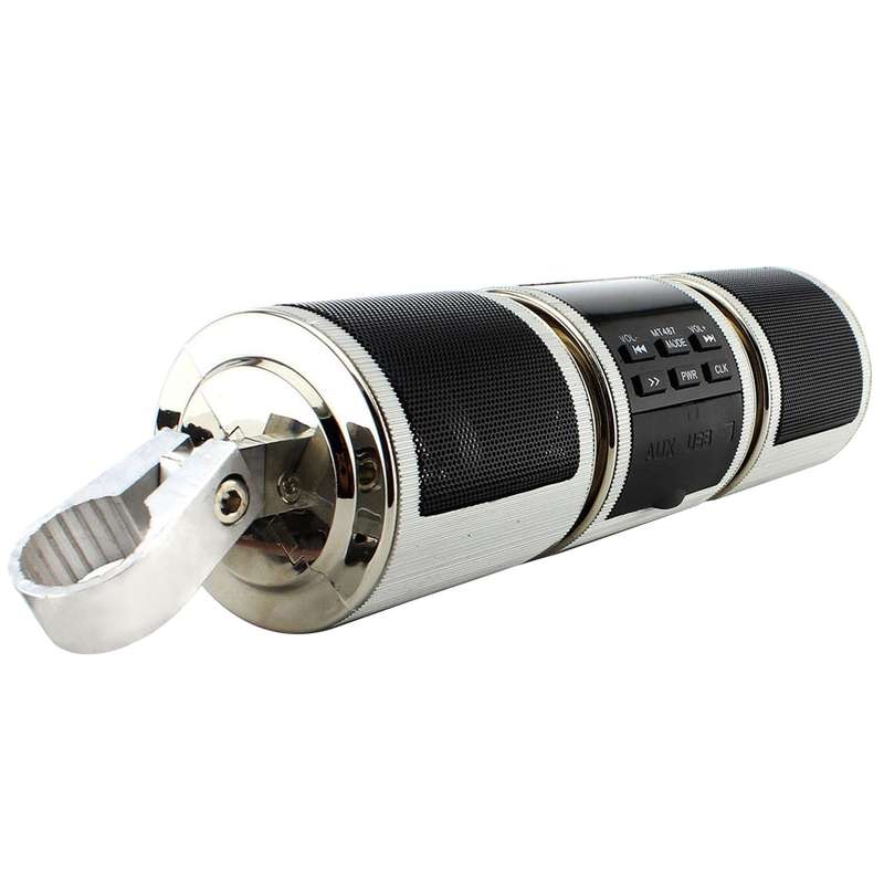 Motorcycle Waterproof Aluminum Shell Bluetooth Handle Stereo Speaker, Support BT/MP3/FM/TF(Black)