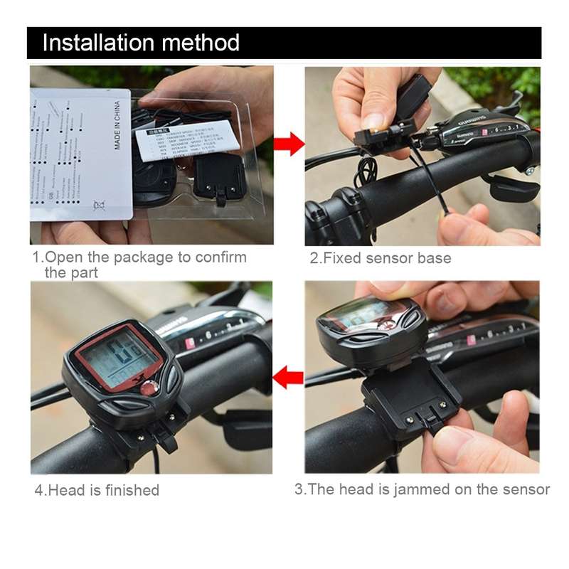 English Waterproof 14 Function Cycle Computer LCD Odometer Speedometer
