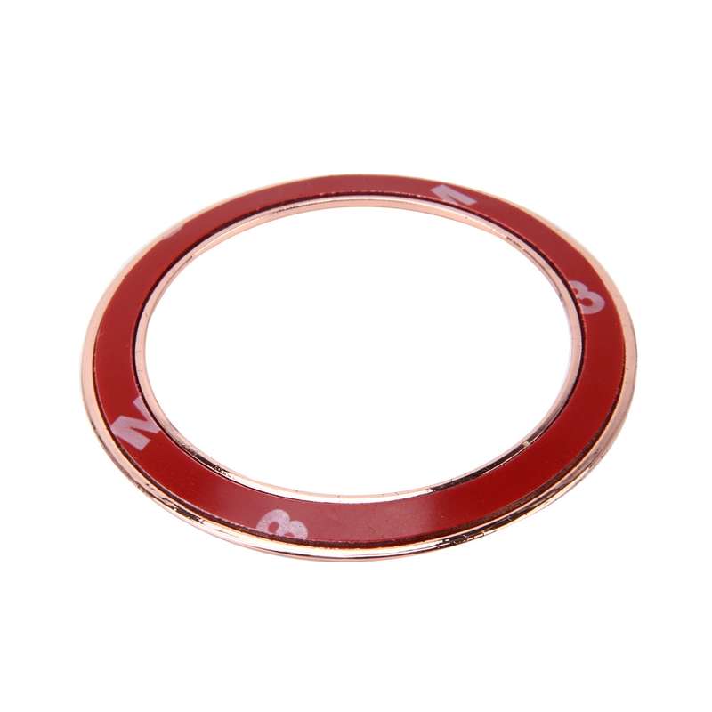 Car Aluminum Steering Wheel Decoration Ring with Diamonds For BMW(Rose Gold)
